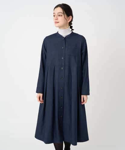 NHECF83390 GIANNI LO GIUDICE(小さいサイズ) ウール混デニム前開きワンピース