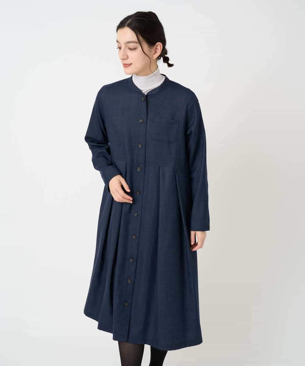 NHECF83390 GIANNI LO GIUDICE(小さいサイズ)(メゾン ドゥ サンク) ウール混デニム前開きワンピース ベージュ