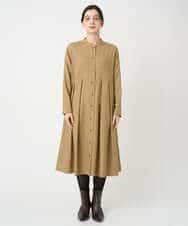 NHECF83390 GIANNI LO GIUDICE(小さいサイズ)(メゾン ドゥ サンク) ウール混デニム前開きワンピース ベージュ