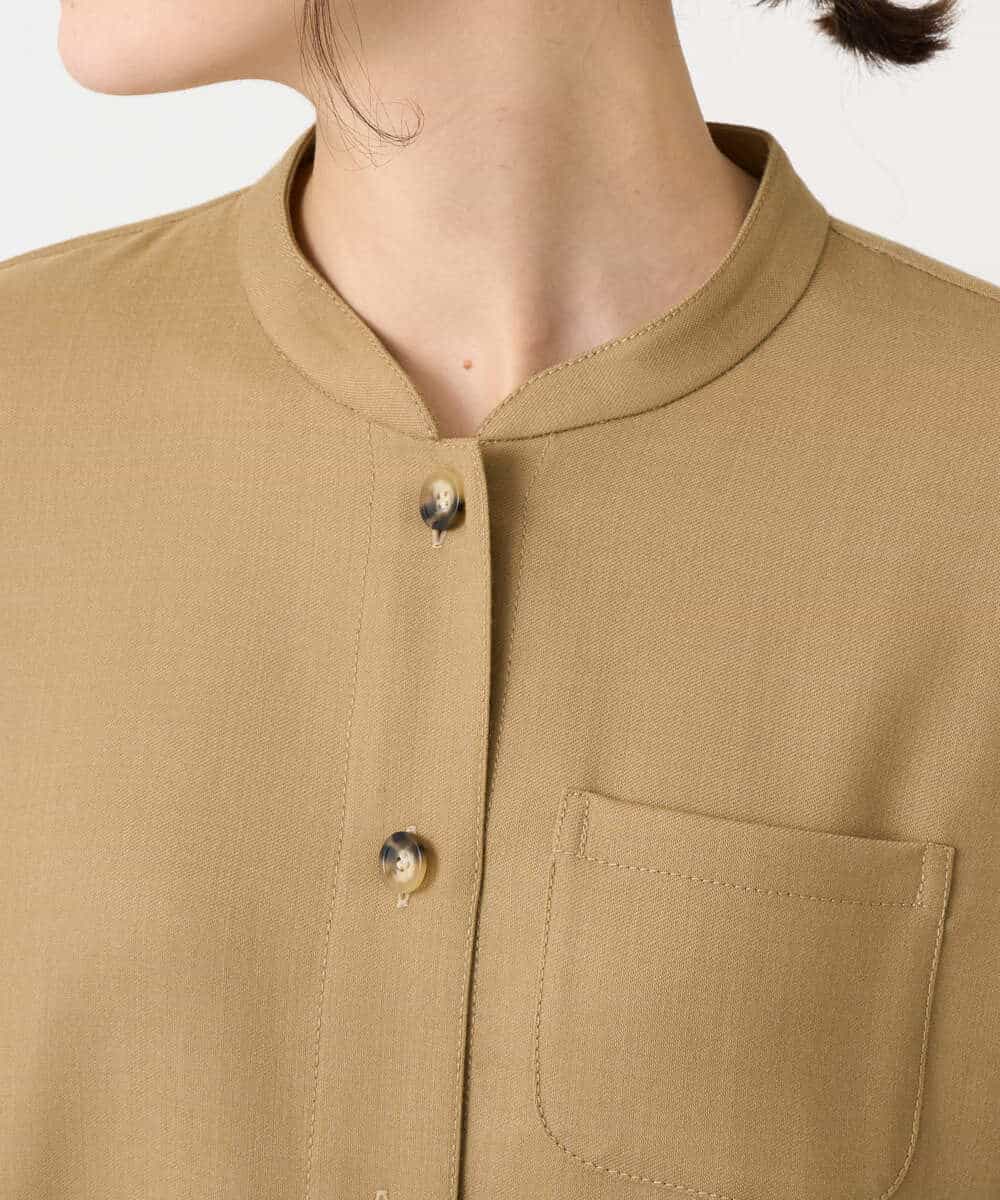 NHECF83390 GIANNI LO GIUDICE(小さいサイズ)(メゾン ドゥ サンク) ウール混デニム前開きワンピース ベージュ