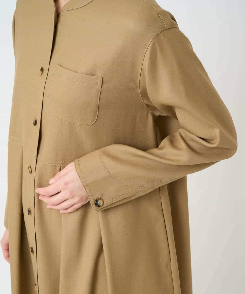 NHECF83390 GIANNI LO GIUDICE(小さいサイズ)(メゾン ドゥ サンク) ウール混デニム前開きワンピース ベージュ