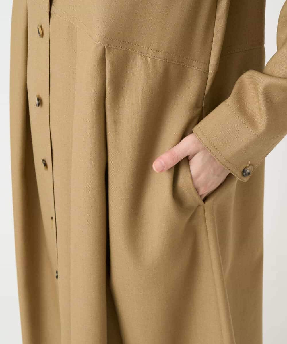 NHECF83390 GIANNI LO GIUDICE(小さいサイズ)(メゾン ドゥ サンク) ウール混デニム前開きワンピース ベージュ