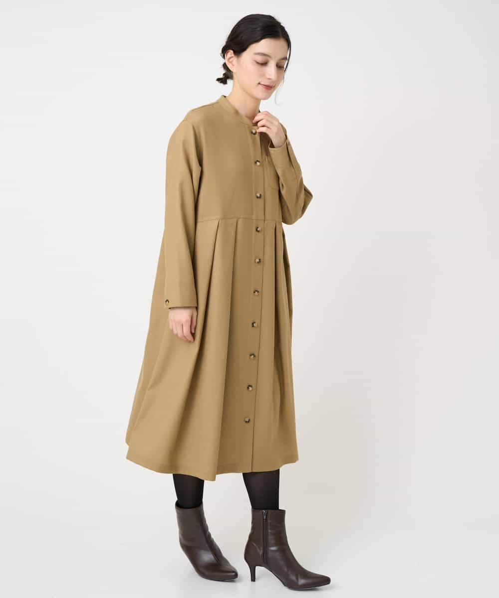 NHECF83390 GIANNI LO GIUDICE(小さいサイズ)(メゾン ドゥ サンク) ウール混デニム前開きワンピース ベージュ