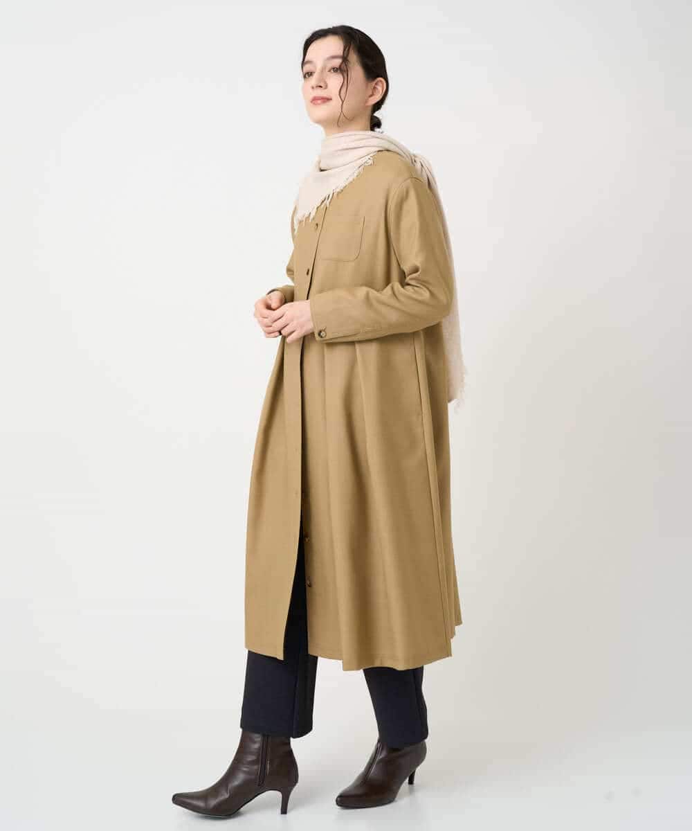 NHECF83390 GIANNI LO GIUDICE(小さいサイズ)(メゾン ドゥ サンク) ウール混デニム前開きワンピース ベージュ