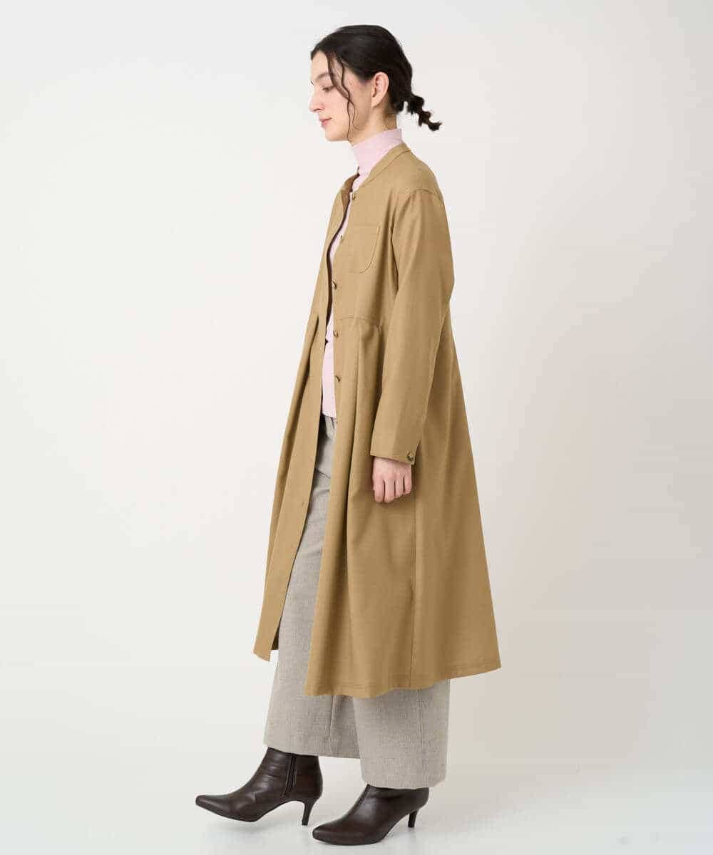 NHECF83390 GIANNI LO GIUDICE(小さいサイズ)(メゾン ドゥ サンク) ウール混デニム前開きワンピース ベージュ