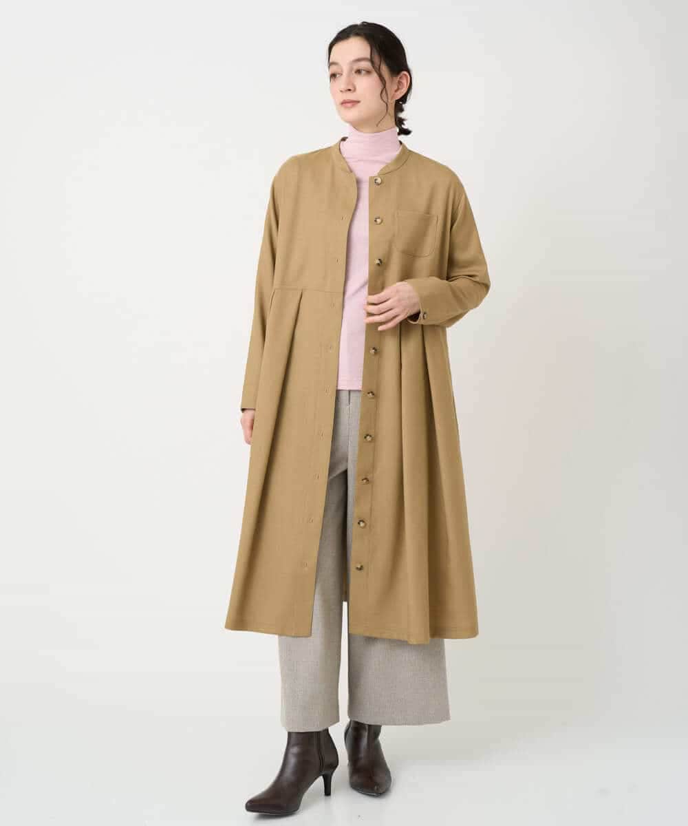 NHECF83390 GIANNI LO GIUDICE(小さいサイズ)(メゾン ドゥ サンク) ウール混デニム前開きワンピース ベージュ