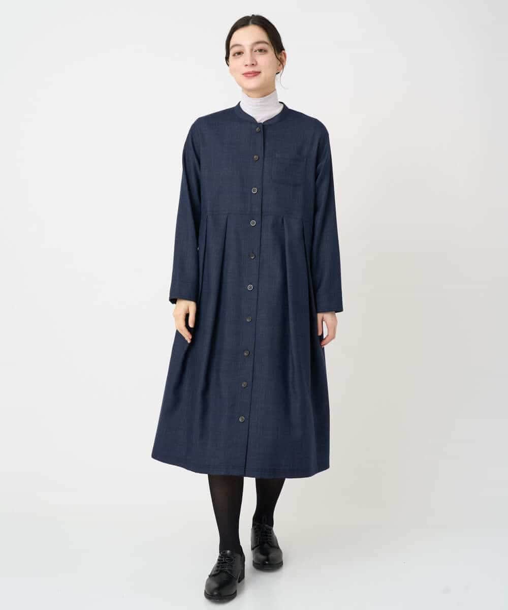 NHECF83390 GIANNI LO GIUDICE(小さいサイズ)(メゾン ドゥ サンク) ウール混デニム前開きワンピース ベージュ