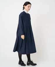 NHECF83390 GIANNI LO GIUDICE(小さいサイズ)(メゾン ドゥ サンク) ウール混デニム前開きワンピース ベージュ