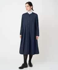 NHECF83390 GIANNI LO GIUDICE(小さいサイズ)(メゾン ドゥ サンク) ウール混デニム前開きワンピース ベージュ