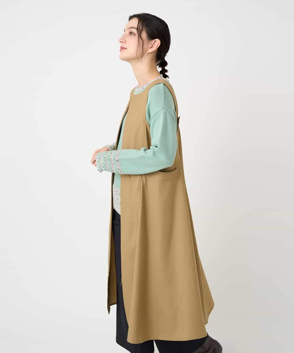 NHECF84360 GIANNI LO GIUDICE(小さいサイズ)(メゾン ドゥ サンク) ウール混デニム前後2WAYジャンパースカート ベージュ