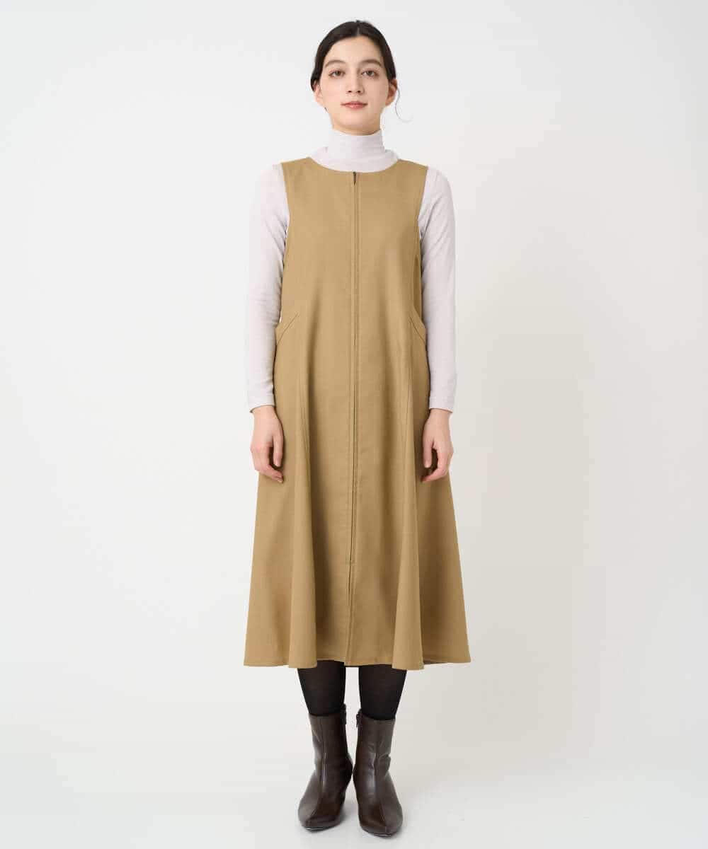 NHECF84360 GIANNI LO GIUDICE(小さいサイズ)(メゾン ドゥ サンク) ウール混デニム前後2WAYジャンパースカート ベージュ