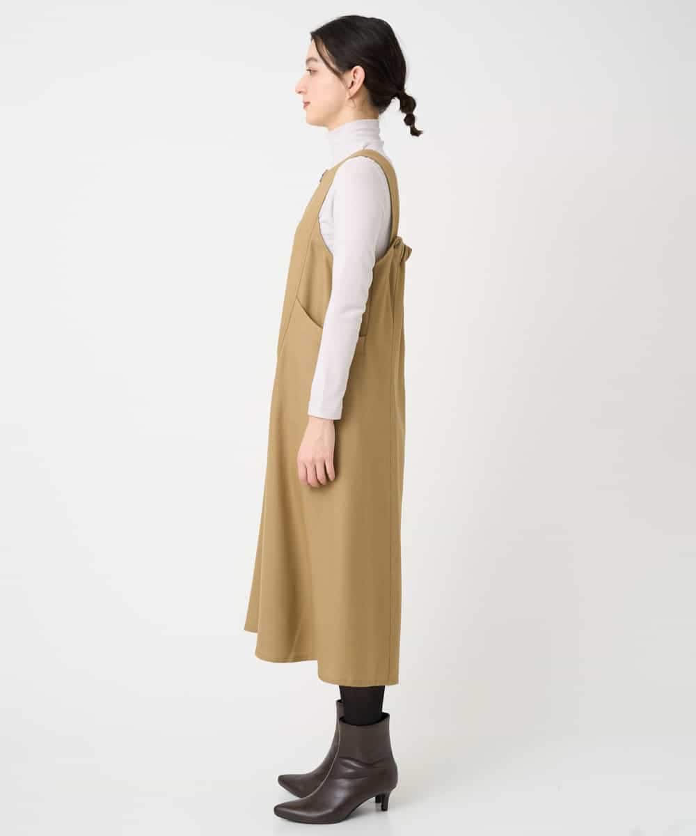 NHECF84360 GIANNI LO GIUDICE(小さいサイズ)(メゾン ドゥ サンク) ウール混デニム前後2WAYジャンパースカート ベージュ