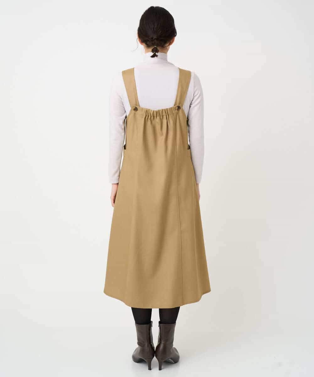 NHECF84360 GIANNI LO GIUDICE(小さいサイズ)(メゾン ドゥ サンク) ウール混デニム前後2WAYジャンパースカート ベージュ