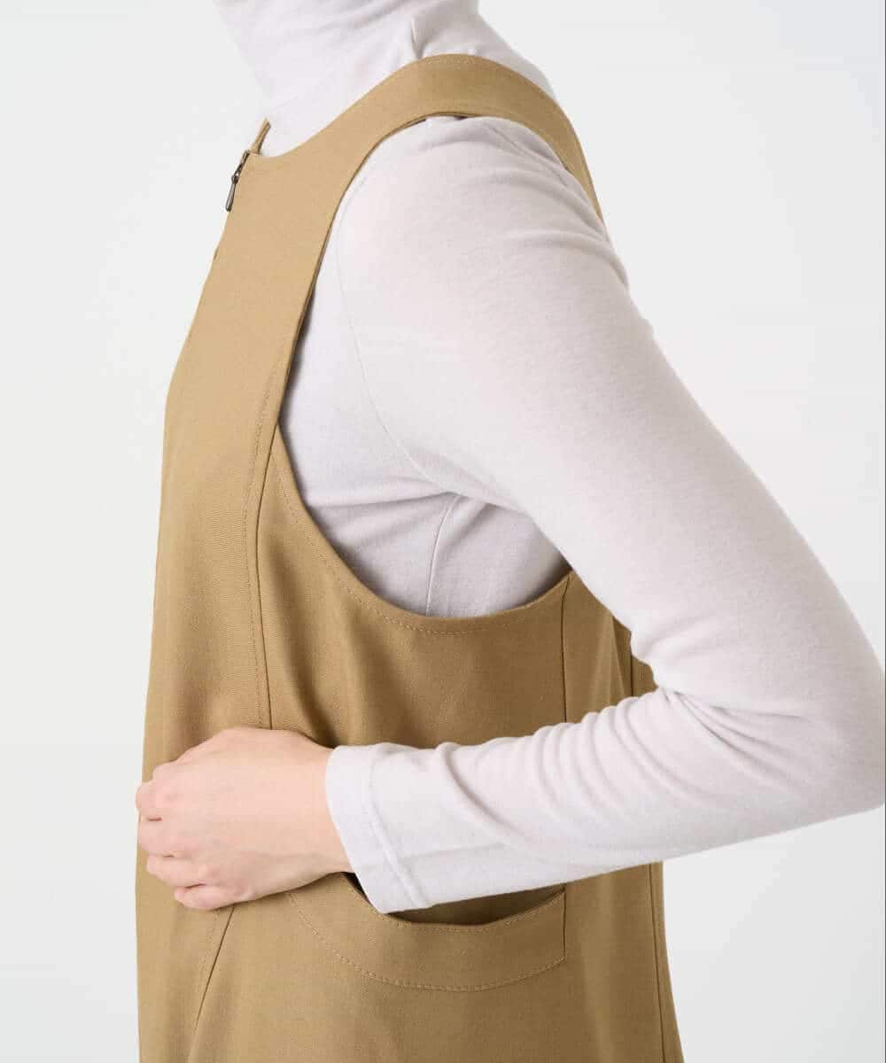 NHECF84360 GIANNI LO GIUDICE(小さいサイズ)(メゾン ドゥ サンク) ウール混デニム前後2WAYジャンパースカート ベージュ