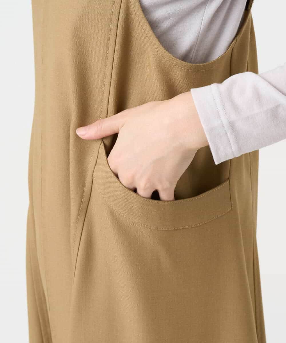 NHECF84360 GIANNI LO GIUDICE(小さいサイズ)(メゾン ドゥ サンク) ウール混デニム前後2WAYジャンパースカート ベージュ