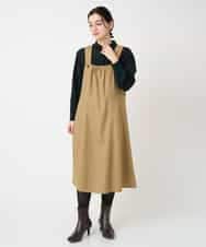 NHECF84360 GIANNI LO GIUDICE(小さいサイズ)(メゾン ドゥ サンク) ウール混デニム前後2WAYジャンパースカート ベージュ