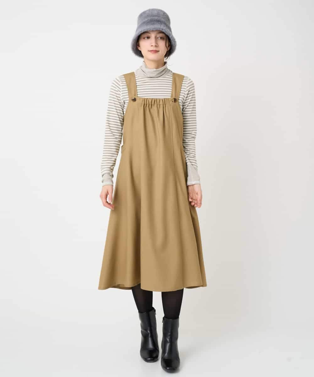 NHECF84360 GIANNI LO GIUDICE(小さいサイズ)(メゾン ドゥ サンク) ウール混デニム前後2WAYジャンパースカート ベージュ