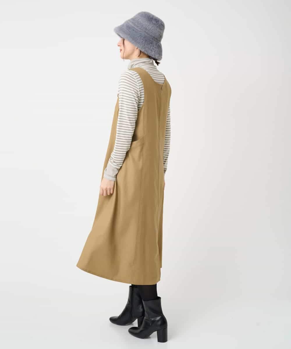 NHECF84360 GIANNI LO GIUDICE(小さいサイズ)(メゾン ドゥ サンク) ウール混デニム前後2WAYジャンパースカート ベージュ