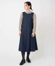 NHECF84360 GIANNI LO GIUDICE(小さいサイズ)(メゾン ドゥ サンク) ウール混デニム前後2WAYジャンパースカート ベージュ