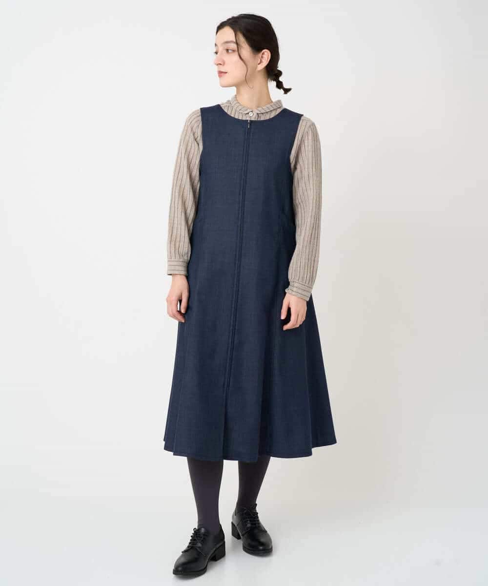 NHECF84360 GIANNI LO GIUDICE(小さいサイズ)(メゾン ドゥ サンク) ウール混デニム前後2WAYジャンパースカート ベージュ