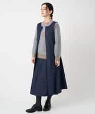 NHECF84360 GIANNI LO GIUDICE(小さいサイズ)(メゾン ドゥ サンク) ウール混デニム前後2WAYジャンパースカート ベージュ