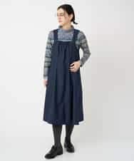 NHECF84360 GIANNI LO GIUDICE(小さいサイズ)(メゾン ドゥ サンク) ウール混デニム前後2WAYジャンパースカート ベージュ