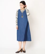 NHEEA32290 GIANNI LO GIUDICE(小さいサイズ)(メゾン ドゥ サンク) フリクションデニムジャンパースカート ネイビー