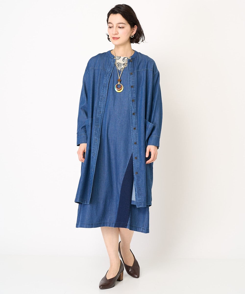 NHEEA32290 GIANNI LO GIUDICE(小さいサイズ)(メゾン ドゥ サンク) フリクションデニムジャンパースカート ネイビー