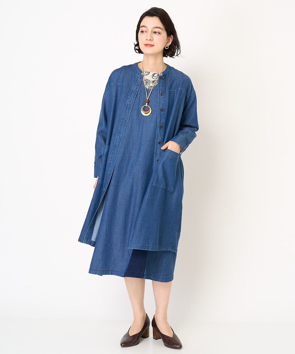 NHEEA32290 GIANNI LO GIUDICE(小さいサイズ)(メゾン ドゥ サンク) フリクションデニムジャンパースカート ネイビー