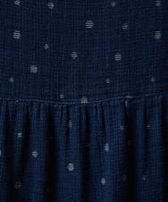 NHEEC80390 GIANNI LO GIUDICE(小さいサイズ)(メゾン ドゥ サンク) 二重織ガーゼデニムドットワンピース ネイビー