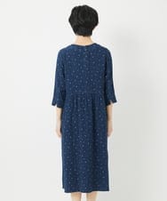 NHEEC80390 GIANNI LO GIUDICE(小さいサイズ)(メゾン ドゥ サンク) 二重織ガーゼデニムドットワンピース ネイビー