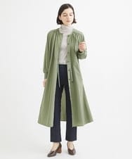 NHEEX83290 GIANNI LO GIUDICE(小さいサイズ)(メゾン ドゥ サンク) ソローナハイゲージギャザーシャツワンピース カーキ