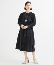 NHEEX83290 GIANNI LO GIUDICE(小さいサイズ)(メゾン ドゥ サンク) ソローナハイゲージギャザーシャツワンピース カーキ