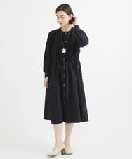 NHEEX83290 GIANNI LO GIUDICE(小さいサイズ)(メゾン ドゥ サンク) ソローナハイゲージギャザーシャツワンピース カーキ