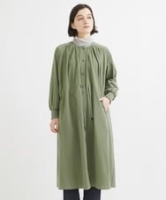 NHEEX83290 GIANNI LO GIUDICE(小さいサイズ)(メゾン ドゥ サンク) ソローナハイゲージギャザーシャツワンピース カーキ