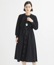 NHEEX83290 GIANNI LO GIUDICE(小さいサイズ)(メゾン ドゥ サンク) ソローナハイゲージギャザーシャツワンピース カーキ