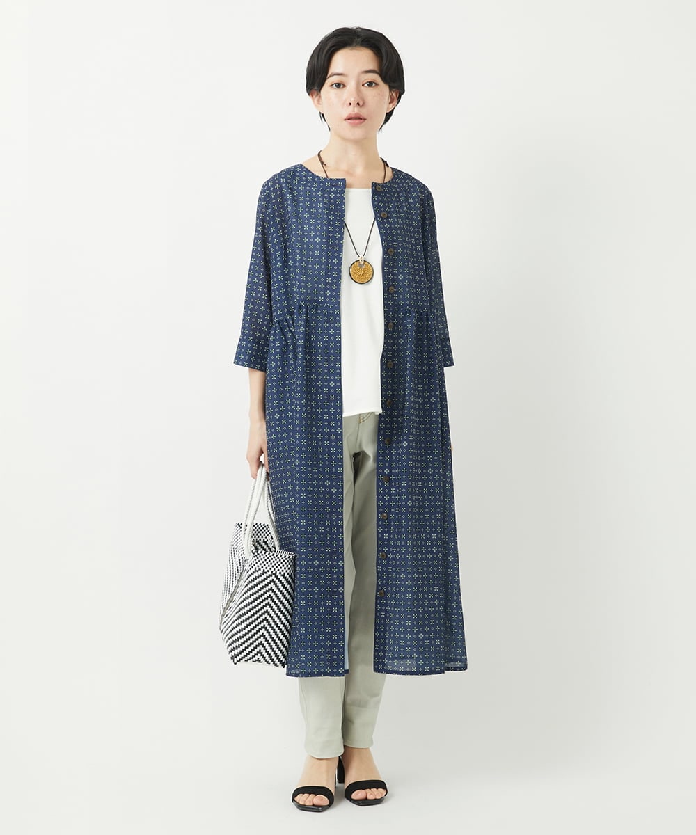 NHEGA22490 GIANNI LO GIUDICE(小さいサイズ)(メゾン ドゥ サンク) 小付き柄ワンピース グリーン系