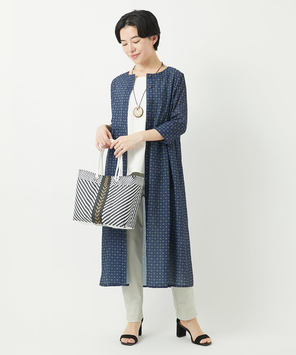 NHEGA22490 GIANNI LO GIUDICE(小さいサイズ)(メゾン ドゥ サンク) 小付き柄ワンピース グリーン系