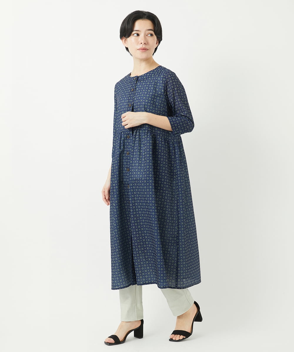 NHEGA22490 GIANNI LO GIUDICE(小さいサイズ)(メゾン ドゥ サンク) 小付き柄ワンピース グリーン系