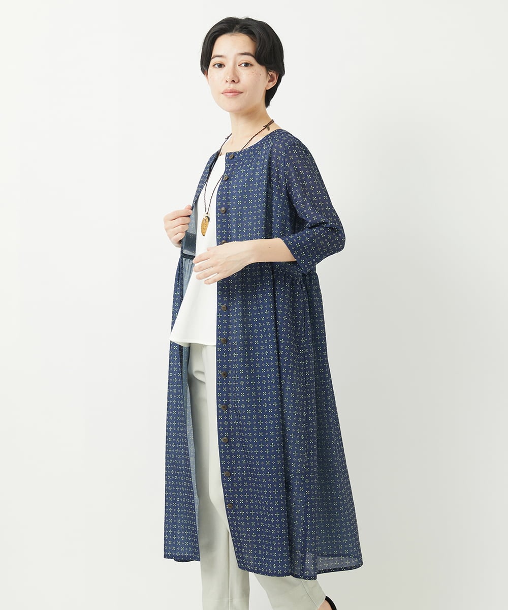 NHEGA22490 GIANNI LO GIUDICE(小さいサイズ)(メゾン ドゥ サンク) 小付き柄ワンピース グリーン系
