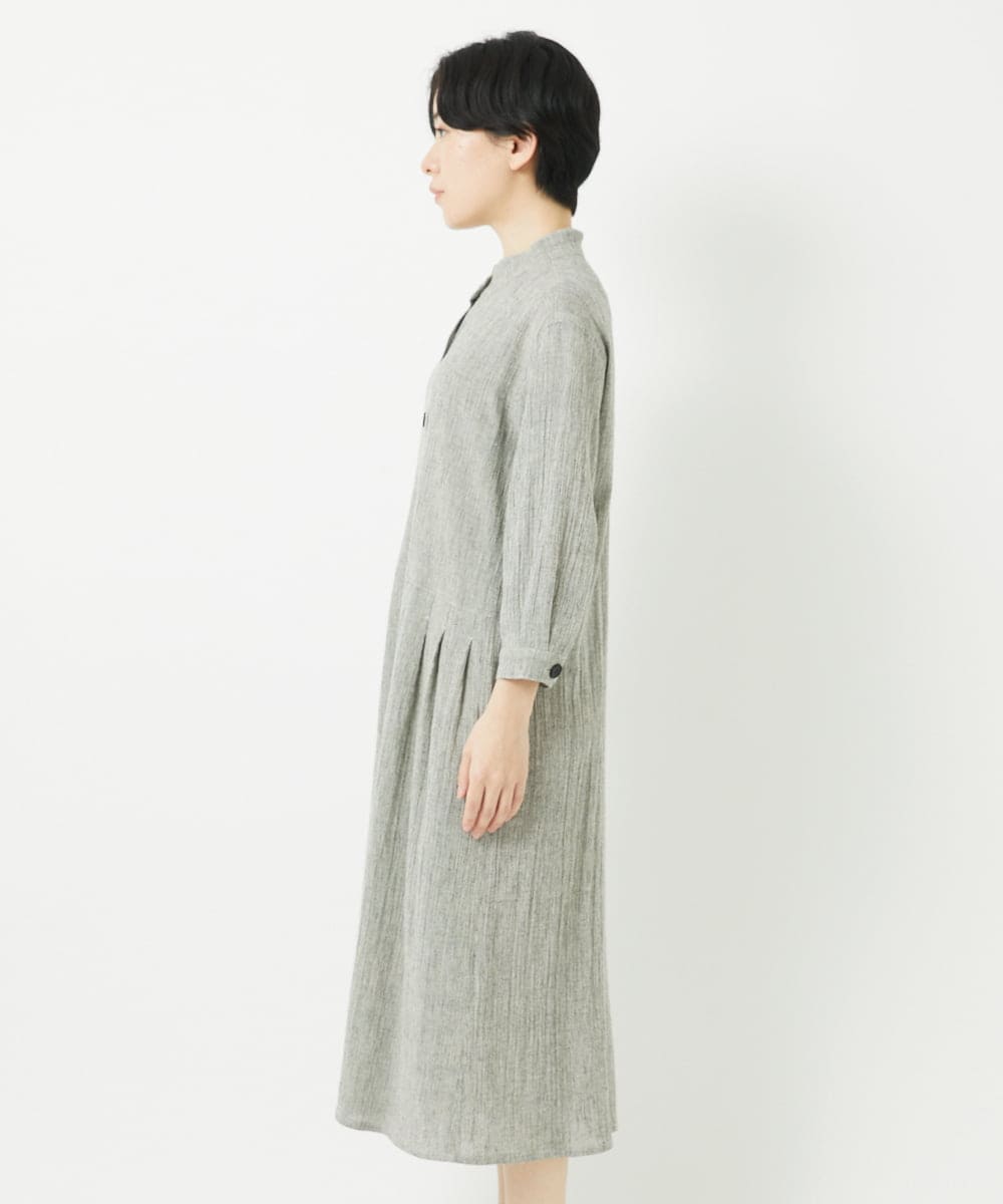 NHEGB10490 GIANNI LO GIUDICE(小さいサイズ)(メゾン ドゥ サンク) 楊柳ブラウスワンピース グレージュ