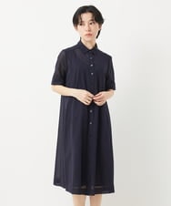 NHEGC85330 GIANNI LO GIUDICE(小さいサイズ)(メゾン ドゥ サンク) コットンオーガンジーシャツワンピース カーキ