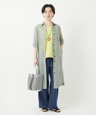 NHEGC85330 GIANNI LO GIUDICE(小さいサイズ)(メゾン ドゥ サンク) コットンオーガンジーシャツワンピース カーキ