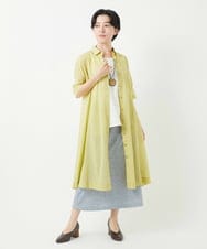 NHEGC85330 GIANNI LO GIUDICE(小さいサイズ)(メゾン ドゥ サンク) コットンオーガンジーシャツワンピース カーキ
