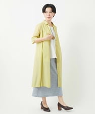 NHEGC85330 GIANNI LO GIUDICE(小さいサイズ)(メゾン ドゥ サンク) コットンオーガンジーシャツワンピース カーキ