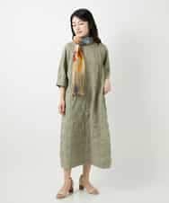 NHEGE53490 GIANNI LO GIUDICE(小さいサイズ)(メゾン ドゥ サンク) シャドーチェックワンピース グリーン