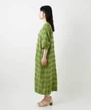 NHEGE53490 GIANNI LO GIUDICE(小さいサイズ)(メゾン ドゥ サンク) シャドーチェックワンピース グリーン