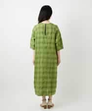 NHEGE53490 GIANNI LO GIUDICE(小さいサイズ)(メゾン ドゥ サンク) シャドーチェックワンピース グリーン