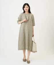 NHEGE53490 GIANNI LO GIUDICE(小さいサイズ)(メゾン ドゥ サンク) [セットアップ対応]シャドーチェックワンピース ベージュ