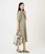 NHEGE53490 GIANNI LO GIUDICE(小さいサイズ)(メゾン ドゥ サンク) [セットアップ対応]シャドーチェックワンピース ベージュ